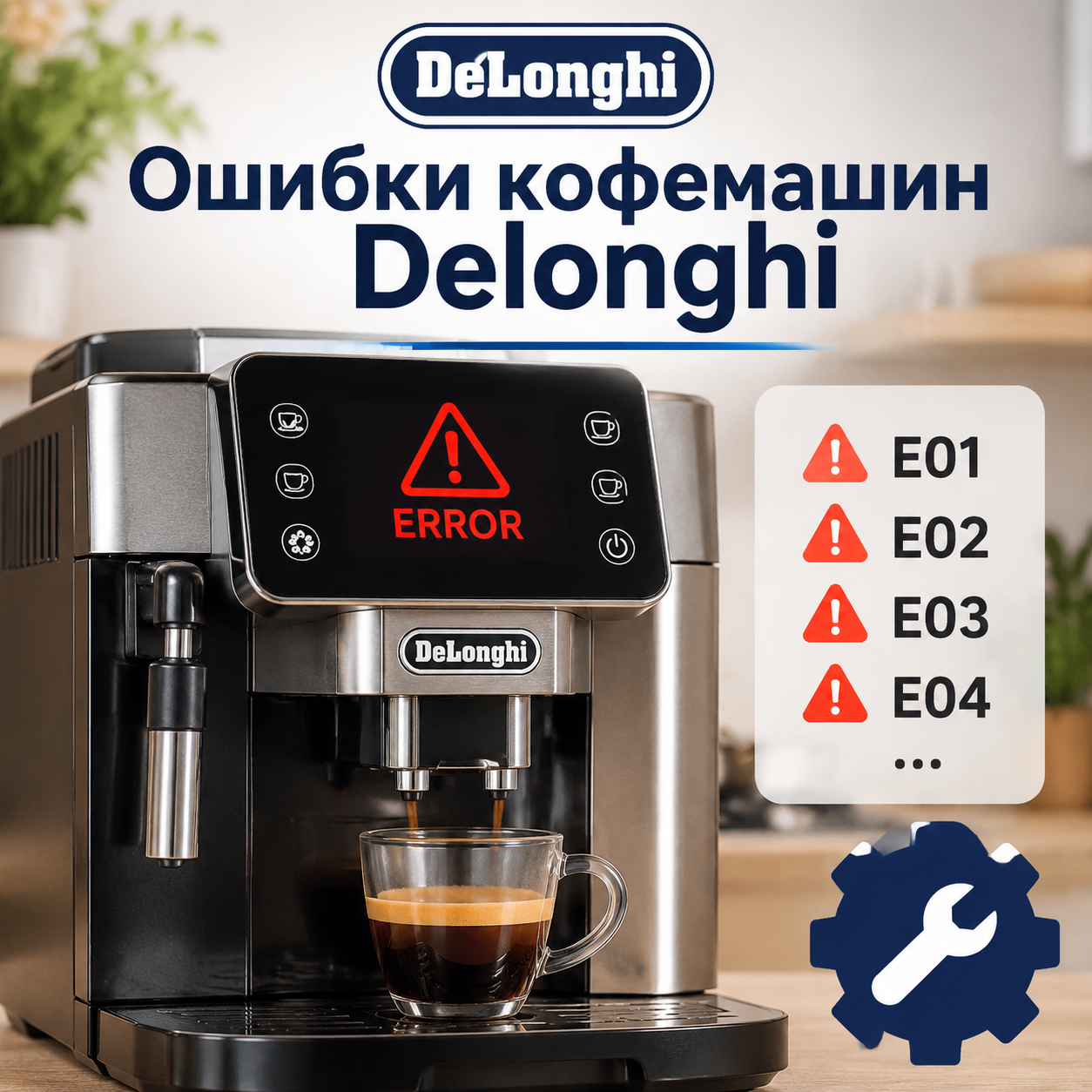 Коды ошибок Delonghi или значки. Как читать сигналы кофемашины