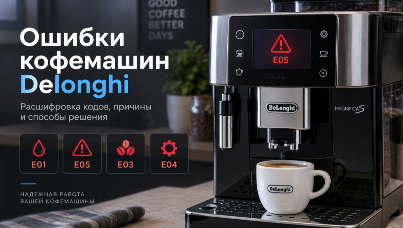 Ошибки Delonghi, которые не решаются самостоятельно